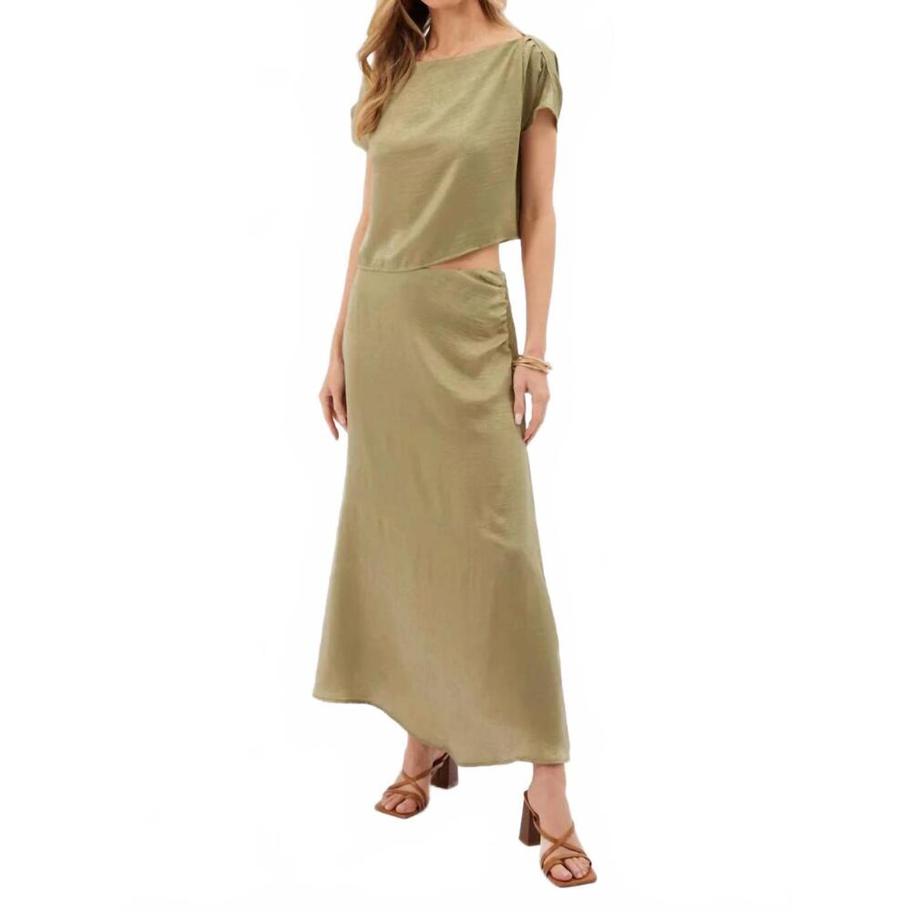 NEW KYLIE PAIGE jana midi skirt in sage